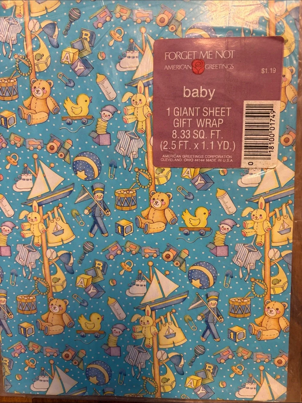 Vintage Baby-Themed Gift Wrap Assortment NWT